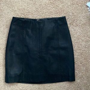 free people black leather skirt size 0